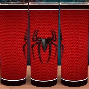 Spiderman Carbon Fiber with Black and White Trim Tumbler 20oz
